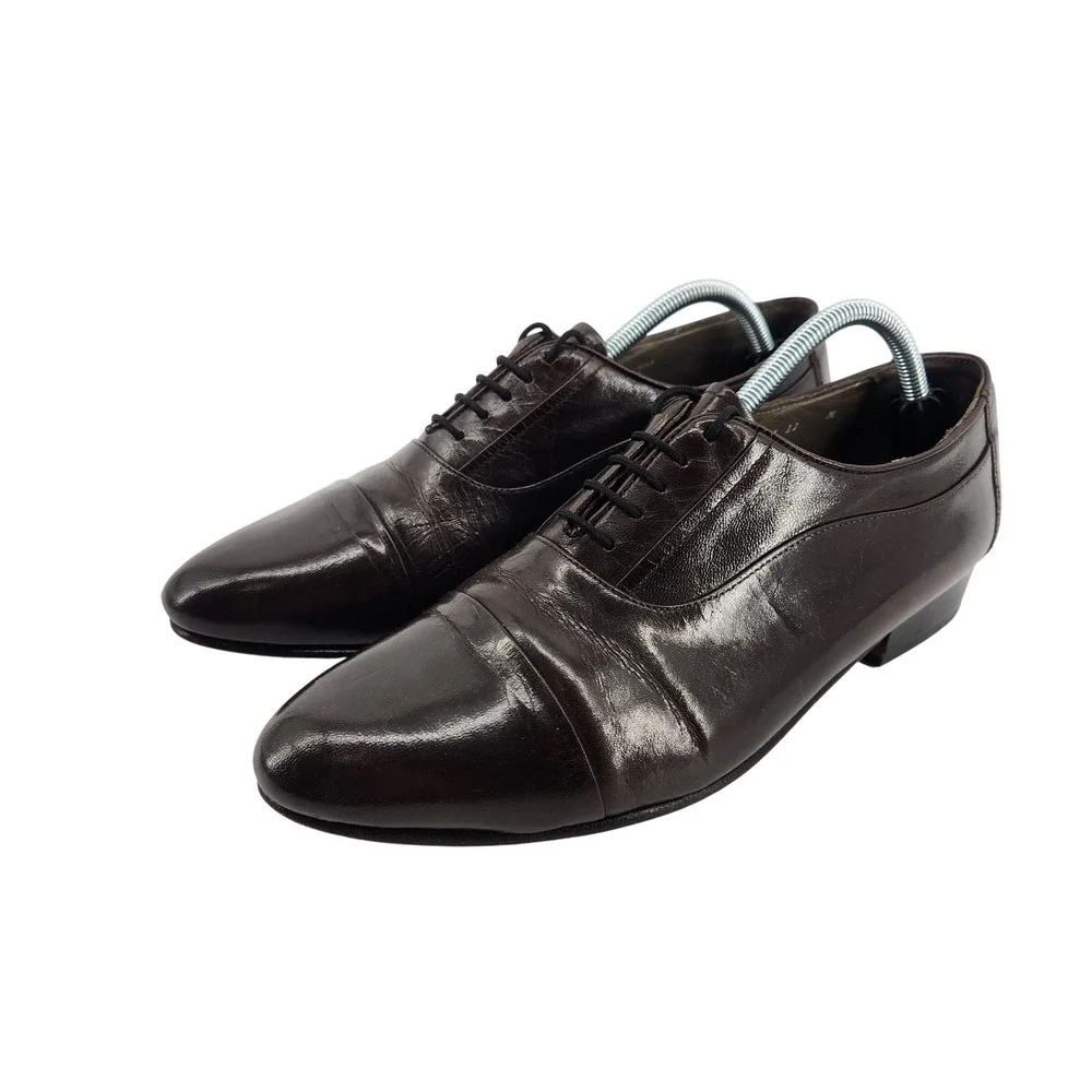 Stacy Adams Cap Toe Oxfords Mens 11 Brown Leather Dress Shoes Classic Office - Picture 1 of 8